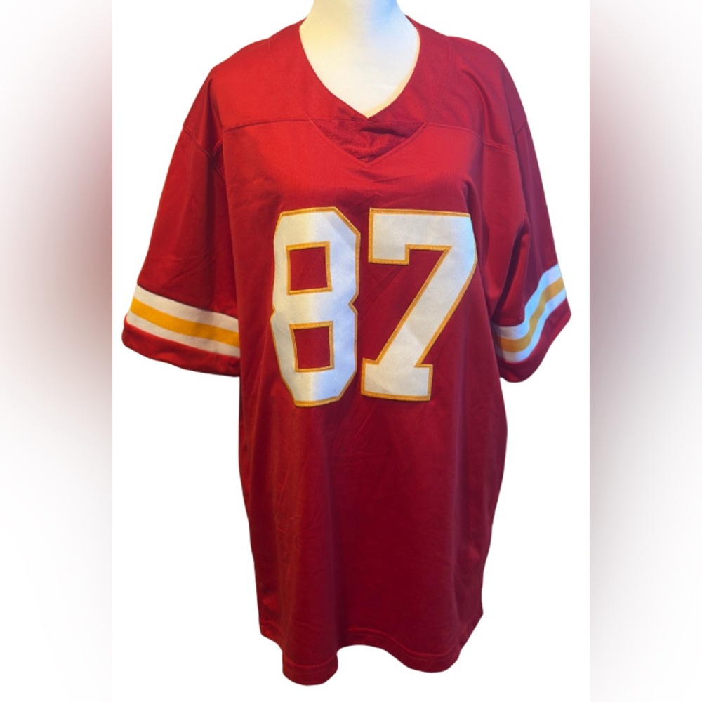 Travis Kelce #87 Red Football Jersey